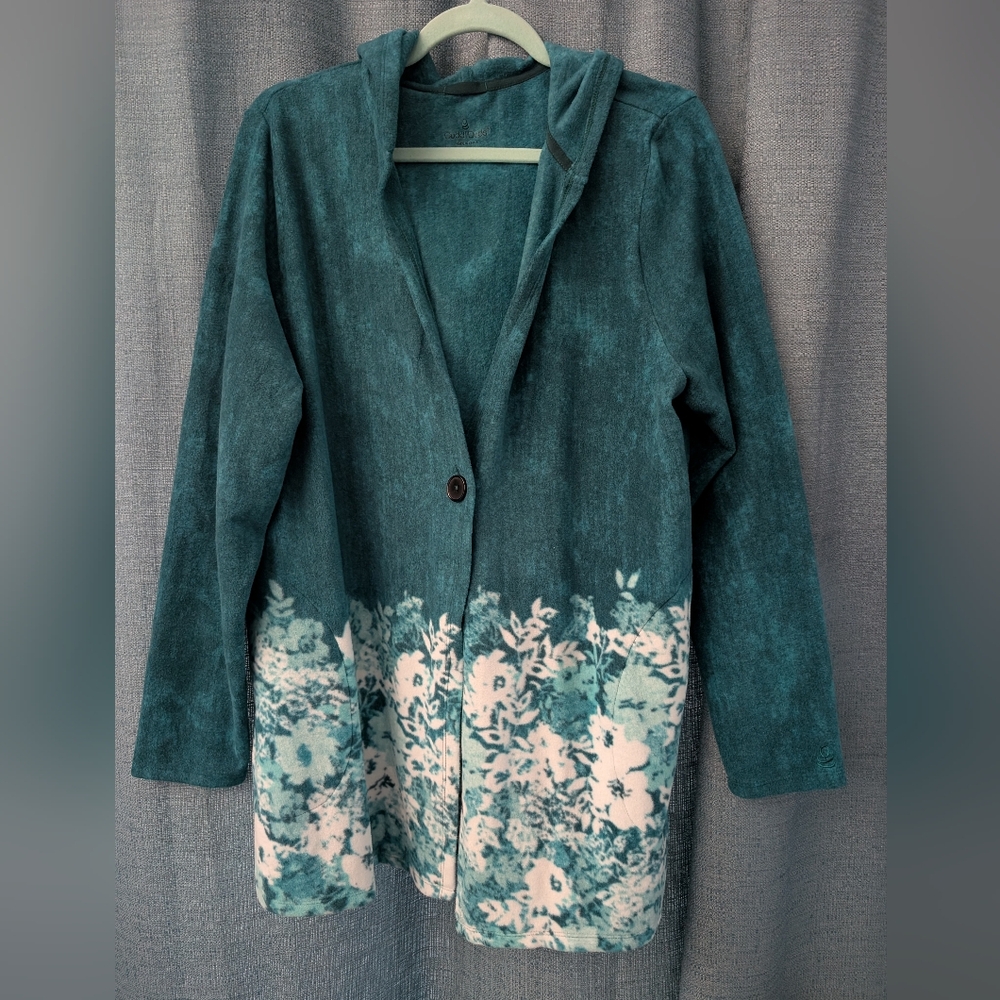 Teal Women's Soft Hooded Coat